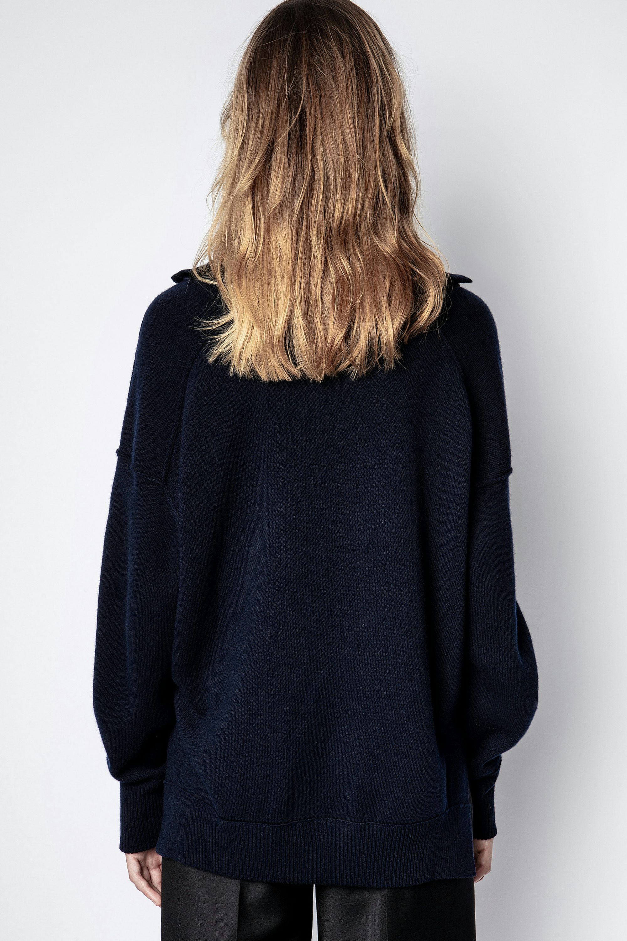 Pullover Skye - Marineblauer Damenpullover aus Merinowolle